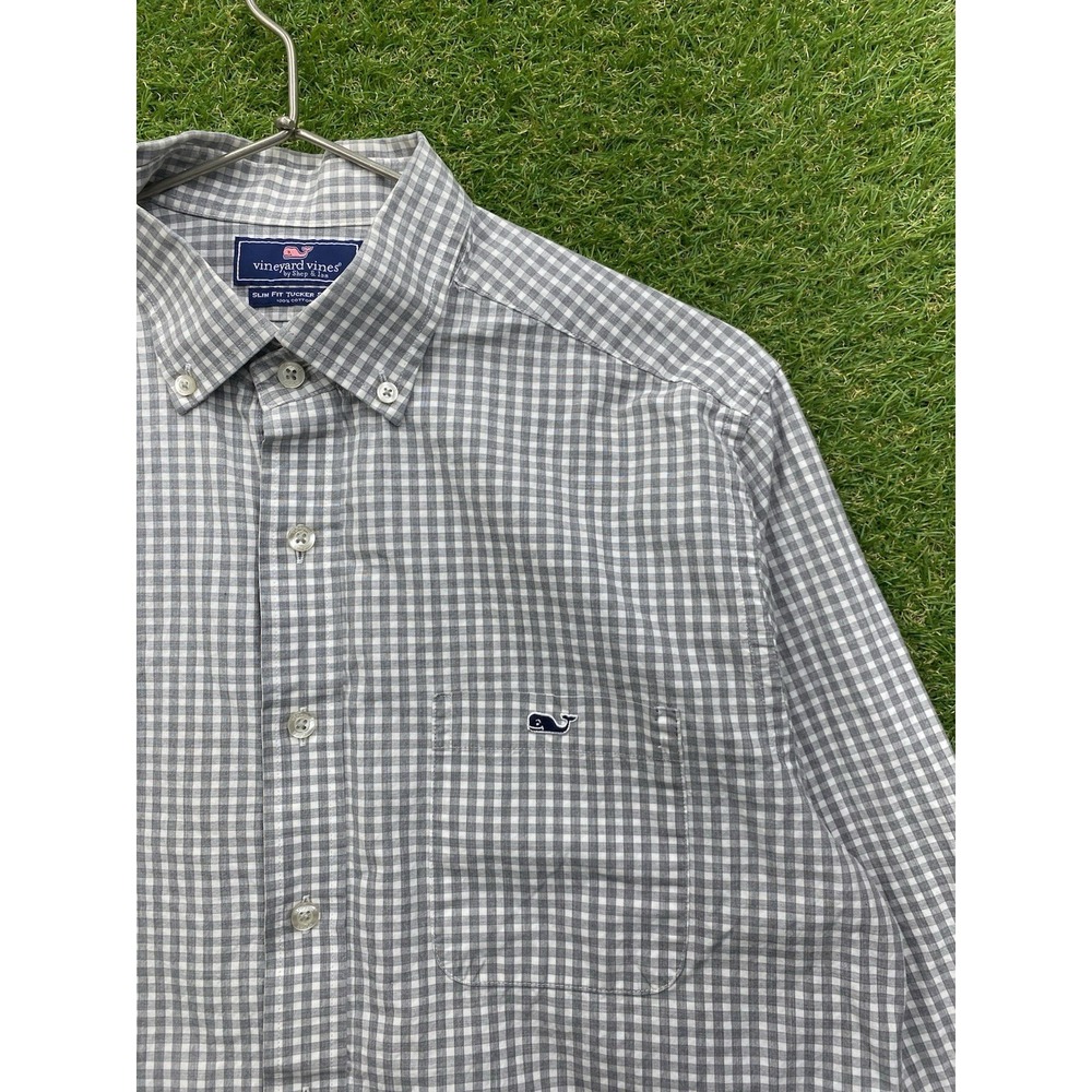 Vineyard Vines Slim Fit Tucker Shirt Mens Medium Button Chambray Cotton Casual
